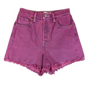 Levi's Pinkish Red High Rise Jean Shorts with Washed Look Size 25